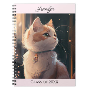 Chat avec collier Personnaliser Nom Carnet cadeau
