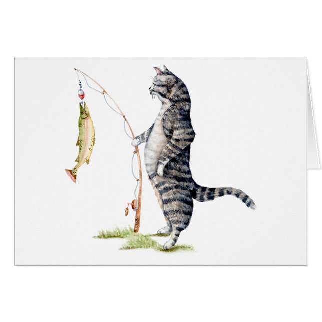 Chat avec poisson (Devant horizontal)