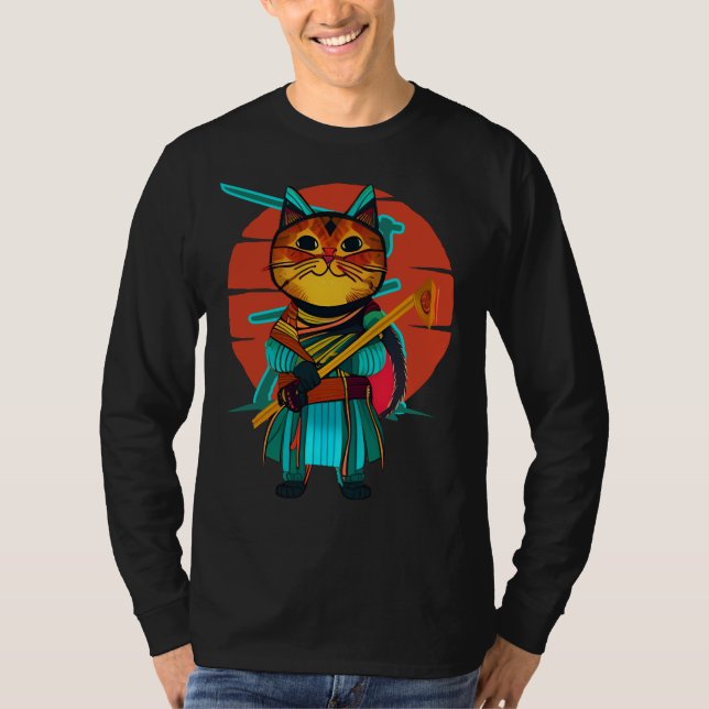 Chat avec t-shirt katana (Devant)