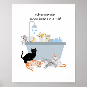 Chat Badezimmermauer Kunst Poster