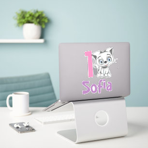 Chat-bébé personnalisé Plaqué Sticker premier anni