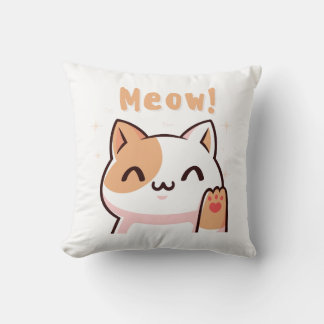 Chat beige mignonne avec COUSSIN d'illustration de