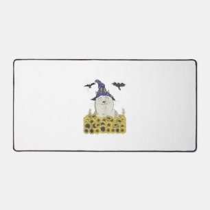 Chat Blanc Drôle en Chapeau de Sorcière Vintage Ha
