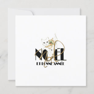 Chat Blanc, Noël und Bonne Année Einladung