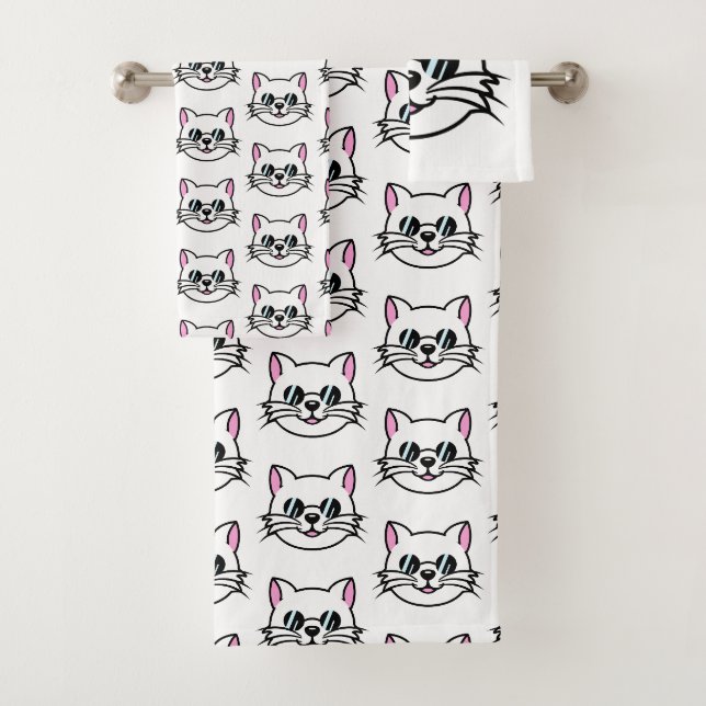 Chat blanc portant des lunettes noires / lunettes  (En situation)