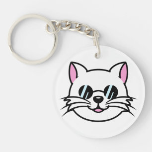 Chat blanc portant des lunettes noires / lunettes