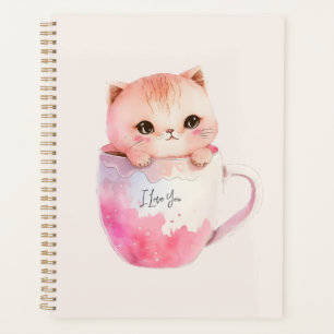 Chat blanc-rose mignonne dans une tasse de thé (2)
