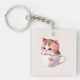 Chat blanc-rose mignonne dans une tasse de thé (2)