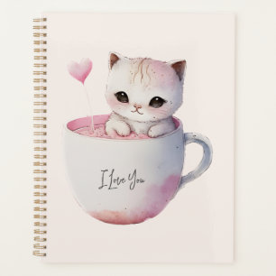 Chat blanc-rose mignonne dans une tasse de thé (4)