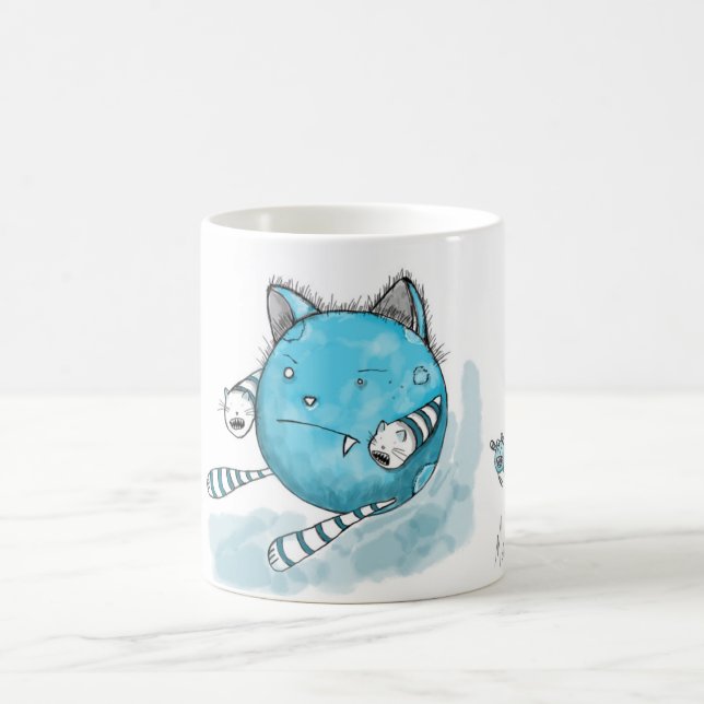 Chat bleu - tasse de monstre (Centre)