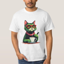 Chat boire du café T-shirt