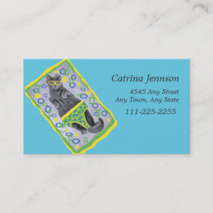 Chat bronzant dans Trunks Carte de visite