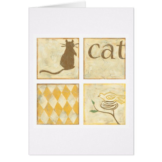 Chat Brown et oiseau jaune par Chariklia Zarris (Devant)