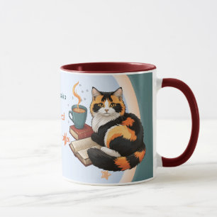 Chat Calicot Magique Teal Personnalisé & Mug à Caf