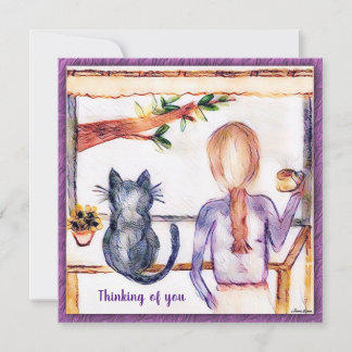 Chat Carte de remerciements personnalisation peint