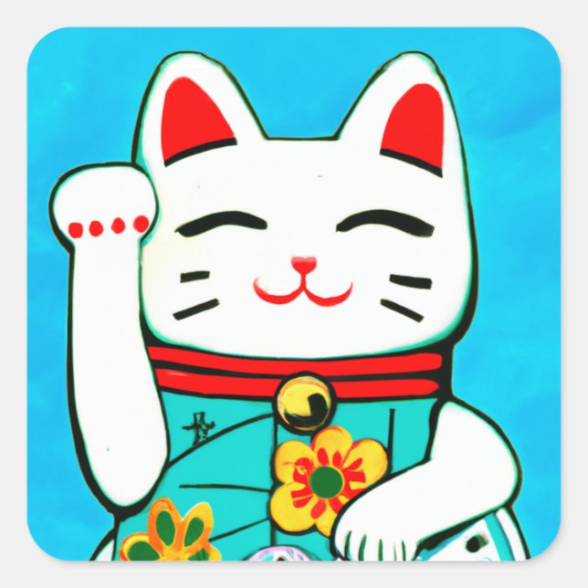 Chat chanceux Maneki Neko autocollants (Devant)
