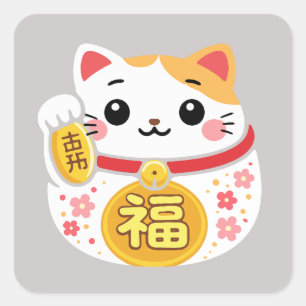 Chat chanceux Maneki Neko autocollants