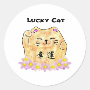 Chat chanceux (Maneki Neko) autocollants de