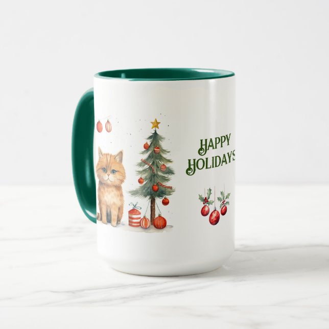 Chat Christmas Mug (Devant gauche)
