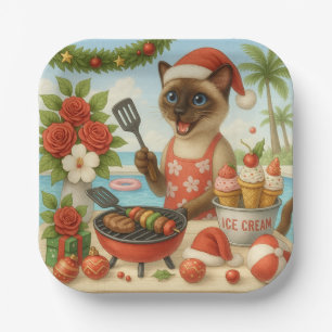 Chat Christmas Summer July Pool Party Pappteller