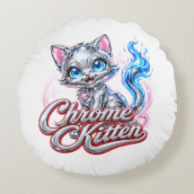 CHAT CHROME coussin de jet en coton