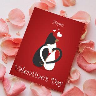 Chat Coeur Rouge Chat Bonne Carte Saint Valentin