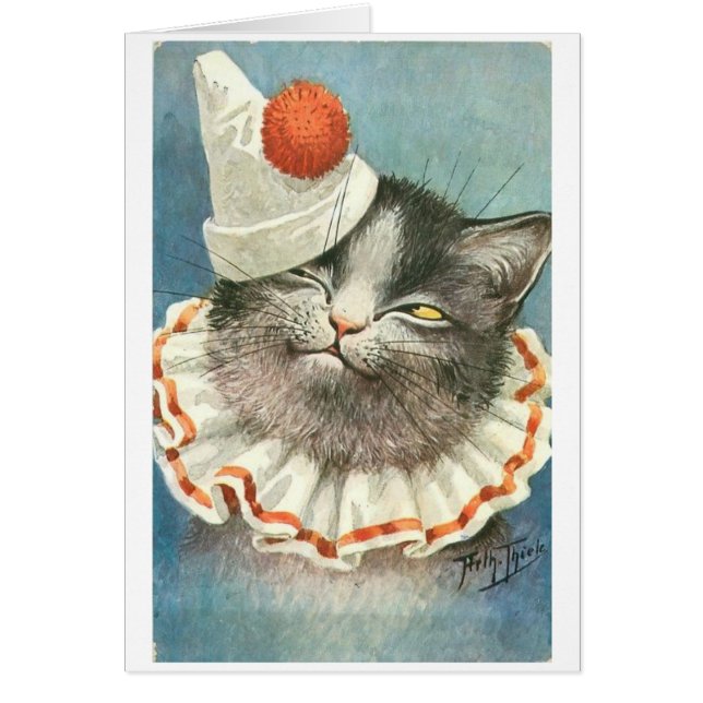 Chat comique vintage de clown, (Devant)