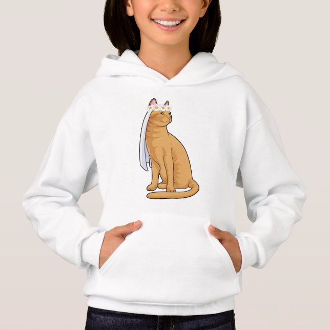Chat comme mariée avec voile (Devant)