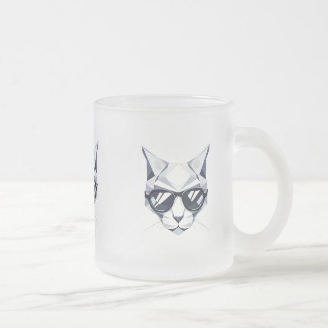 Chat cool avec Mug à lunettes de soleil - Unique e (Droit)