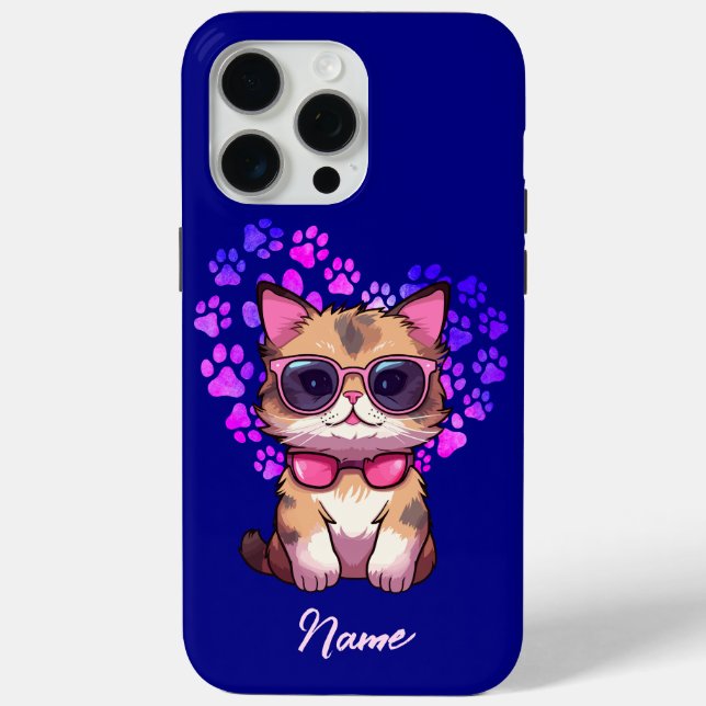 Chat Cool personnalisé en Coque lunettes de soleil (Verso)