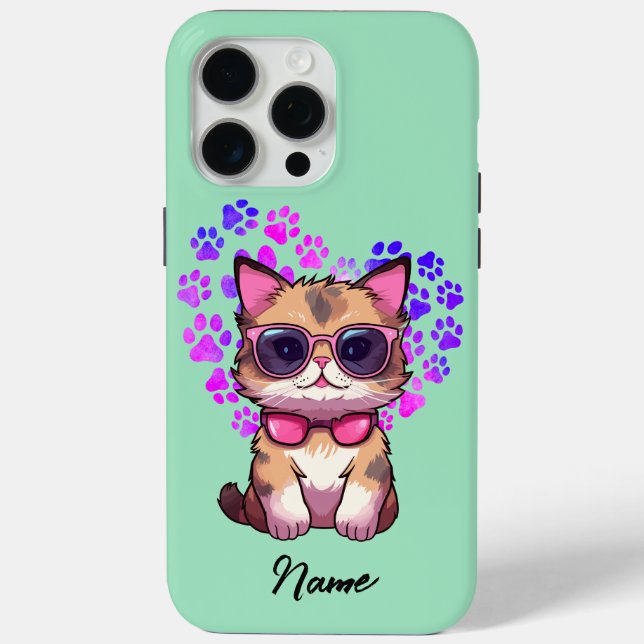 Chat Cool personnalisé en Coque lunettes de soleil (Verso)