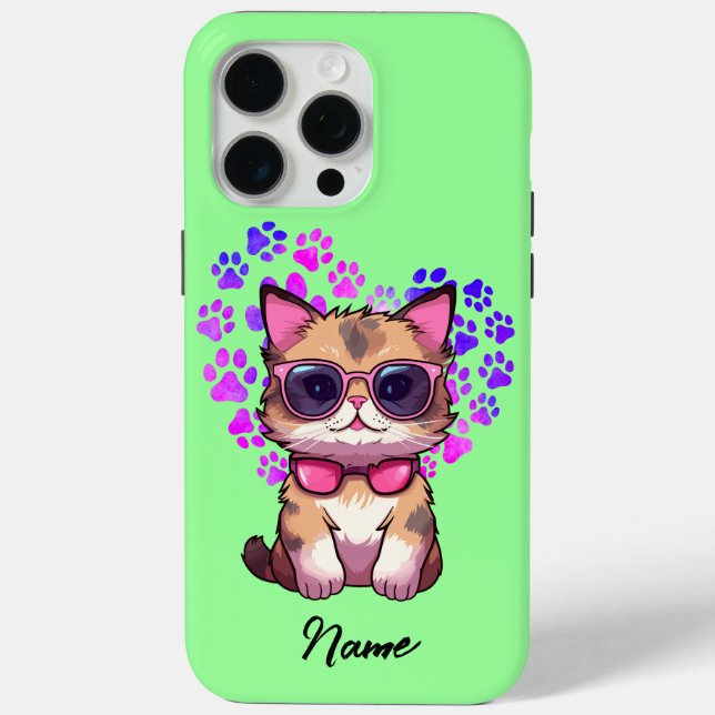 Chat Cool personnalisé en Coque lunettes de soleil (Verso)