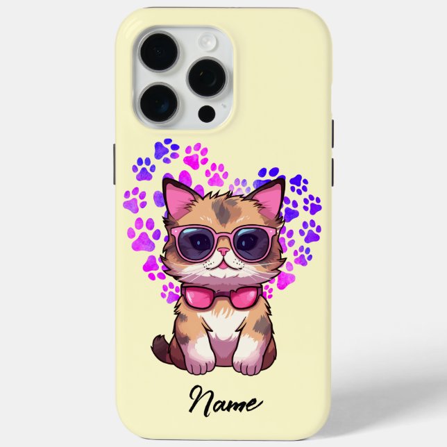 Chat Cool personnalisé en Coque lunettes de soleil (Verso)