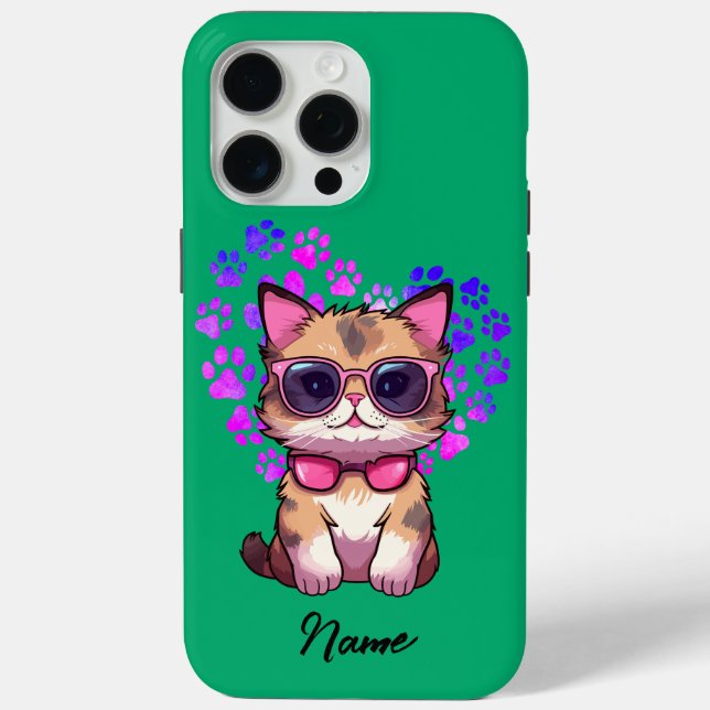 Chat Cool personnalisé en Coque lunettes de soleil (Verso)