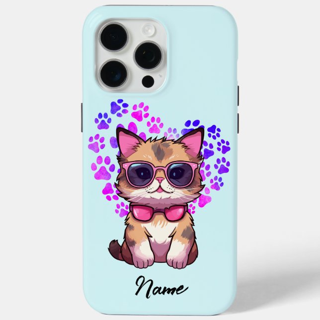 Chat Cool personnalisé en Coque lunettes de soleil (Verso)