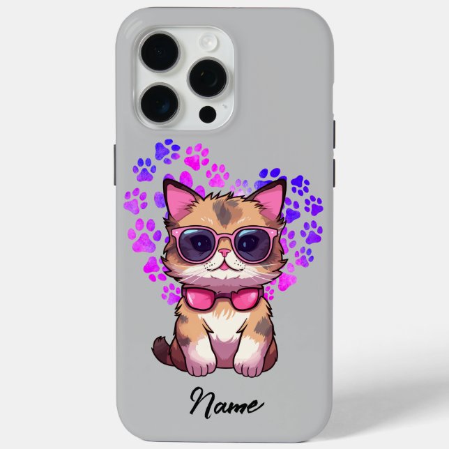 Chat Cool personnalisé en Coque lunettes de soleil (Verso)