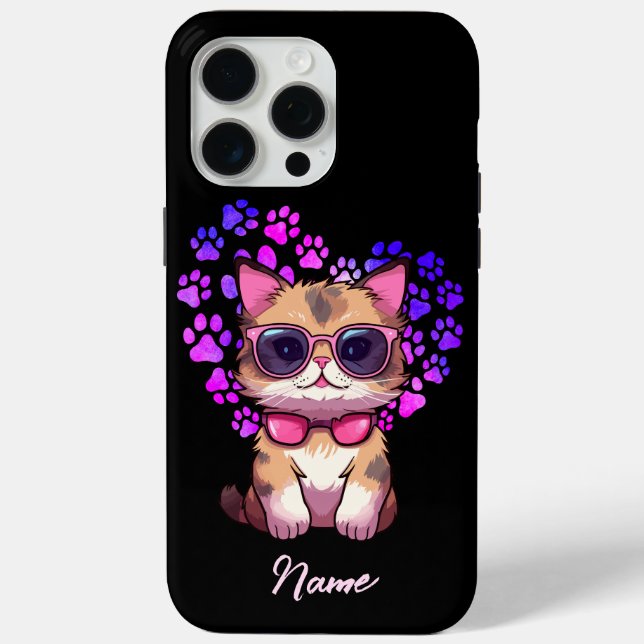 Chat Cool personnalisé en Coque lunettes de soleil (Verso)