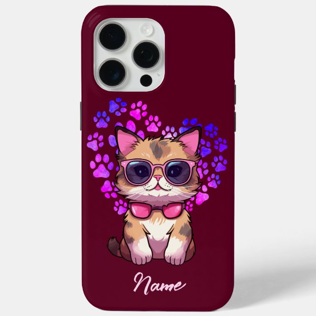 Chat Cool personnalisé en Coque lunettes de soleil (Verso)