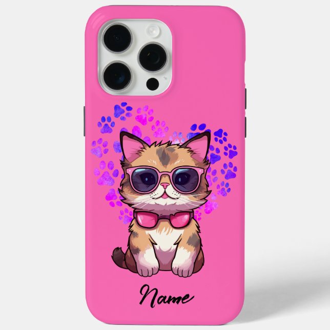 Chat Cool personnalisé en Coque lunettes de soleil (Verso)
