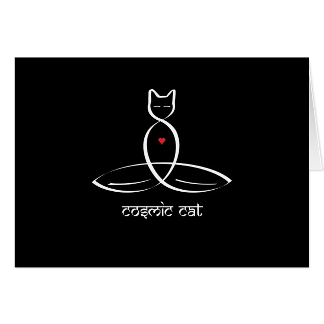 Chat cosmique - Texte de style sanskrit. (Devant horizontal)