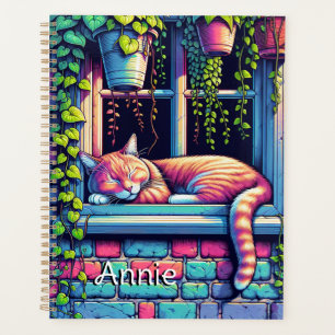 Chat couché dans Fenêtre Sill Ai Art Personnalisé