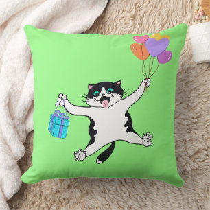Chat Coussin Joueur Paire Chat Décoratif Vert Clai