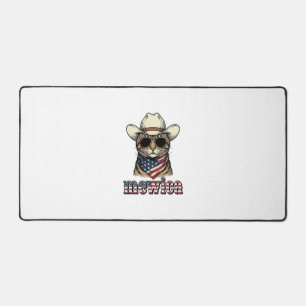 Chat Cowboy Patriotique Mewica Design Vectoriel Vi