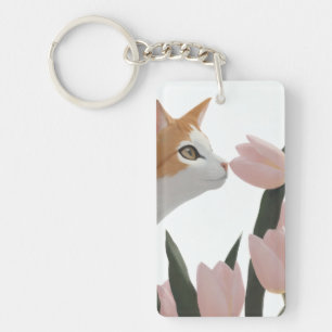Chat curieux Floral de printemps