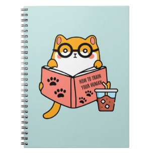 Chat Cute Kawaii lisant un livre