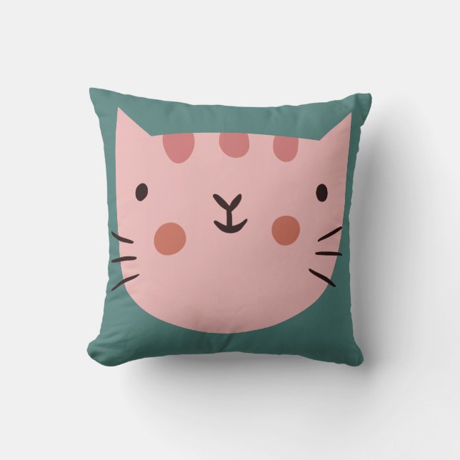 Chat Cute Pinky nursery Baby Room Jeter Oreiller (Recto)