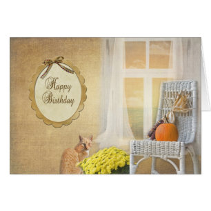 Chat d'anniversaire d'automne