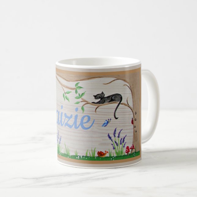 Chat dans la tasse de jardin (Devant droit)