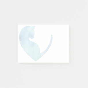 Chat dans le coeur - Bleu Post-it Notes
