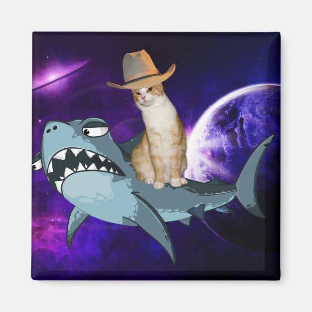 CHAT DANS L'ESPACE ÉQUILIBRER UN MAGNET DE REQUINS (Devant)